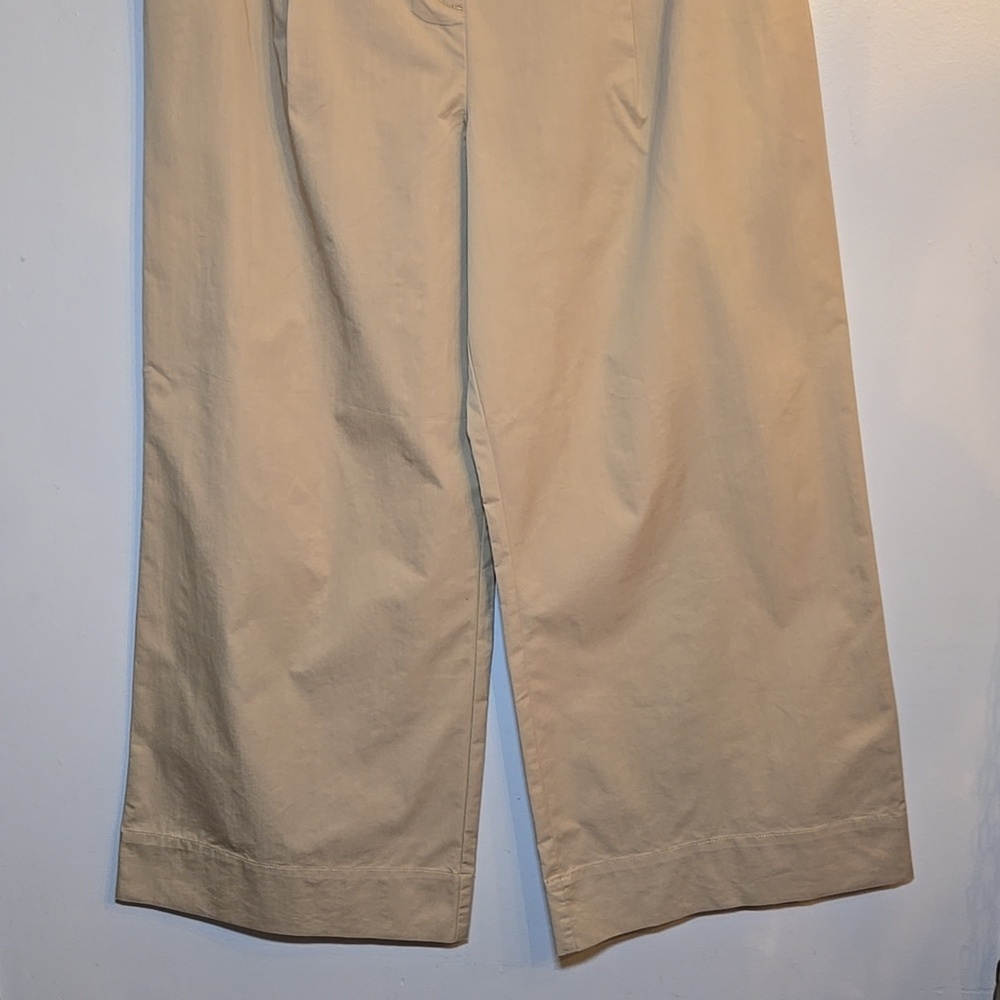 Loft Coin Pocket Pleated Wide Leg Twill Chino Khaki Pocket Pants New With Tag - Picture 4 of 12